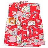 モスリン 一つ身着物 -10- 女の子 初着 祝着 一つ身 友禅 産着 ウール 日本製 羊毛 1歳 赤橙 鈴