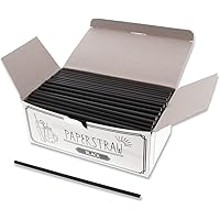 中村(Nakamura) ストロー ブラック 約φ0.6×21cm ペーパーストロー 業務用 箱入り 包装なし 300本入