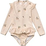 KALAVILA 子供 水着 女の子 ワンピース キッズ 80～130cm スイムウェア 長袖ラッシュガード 子ども用水着 オールインワン水着 幼稚園 保育園用 紫外線カット UV対策