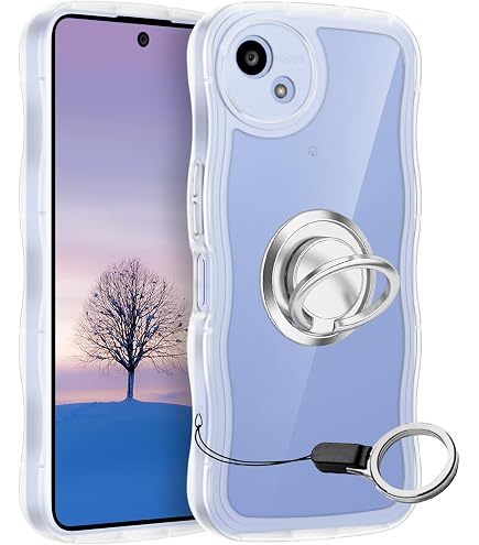 Amazon.co.jp: AQUOS Wish5用ケースクリア リングスタンド付き