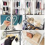 ダブルハンガーラック 【2段】 スチール製 幅63cm アジャスター/収納棚付き ヨーロピアン調 ホワイト(白)【代引不可】 生活用品 インテリア 雑貨 インテリア 家具 収納家具 ハンガーシェルフ ワードローブ top1-ds-16477