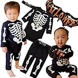 ガイコツ スカル ベビーコスチュームセット リボン＆ロンパース＆パンツ付 ＜ ハロウィン ＞ 【 HALLOWEENバルーン 】 (9M 70-75cm) [並行輸入品]