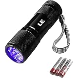LE ブラックライト led 紫外線 ライト UVライト LED 懐中電灯 アルミ製 高耐久 ハンディ ブラック ライト 単四電池付属 ペットのオシッコ汚れ対策に