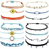 HUASAI String Bracelets for Teen Girls Boho Bracelets for Women Waterproof Friendship Bracelets Sunflower String Bracelet Han