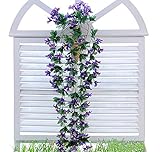meiliyシルク人工Hanging Lily Flower Bush forウェディングホームパーティーガーデン装飾 パープル AX-AY-ABHI-122982