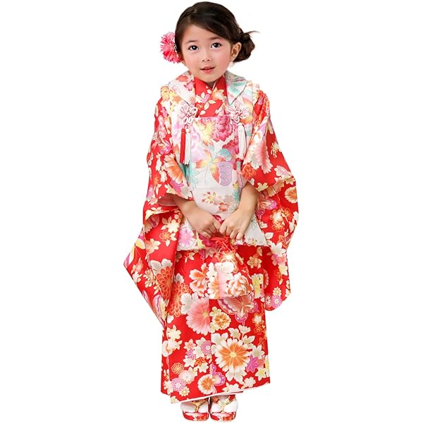 Amazon | [きもの遊美] 七五三 着物 3歳 被布セット 「花ひめ
