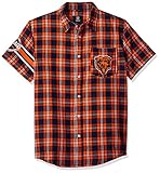 Chicago Bears Wordmark基本的なフランネルシャツ – 半袖 3L ブルー