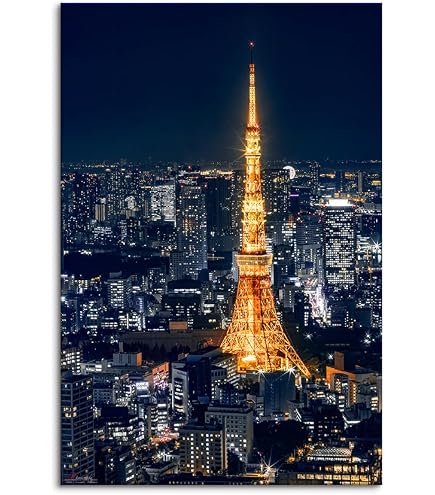 Amazon.co.jp: Potooart ニューヨークの夜街 ポスター キャンバス絵画