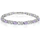Ice Gems Sterling Silver Genuine or Created Gemstone Infinity Tennis Bracelet
