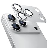 ZXZone for iPhone17 Pro Max カメラフィルム アルミ合金製＋AR高透過率強化ガラス アイフォン 17 Pro Max レンズ保護 カメラカバー レンズ保護 フィルム 防爆裂 ・耐衝撃・スクラッチ防止・露出オーバー防止・ケースに干涉なし (シルバー,iPhone17 Pro Max)