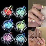 Amazon 6色セット 透明性 オーロラ ネオンパウダー クリア ミラーパウダー ネイルパーツ ミラーネイル ジェルネイル 0 3ｇ入り ノー ブランド グリッター ラメ 通販