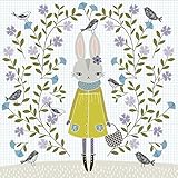 冬Bunny by Flora Waycott – ストレッチキャンバス壁アート 14" x 14" BL_NB48656