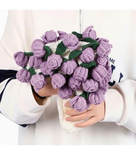 Amazon｜ピンクの花束ブランケット、手作りかぎ針編みの花ブランケット