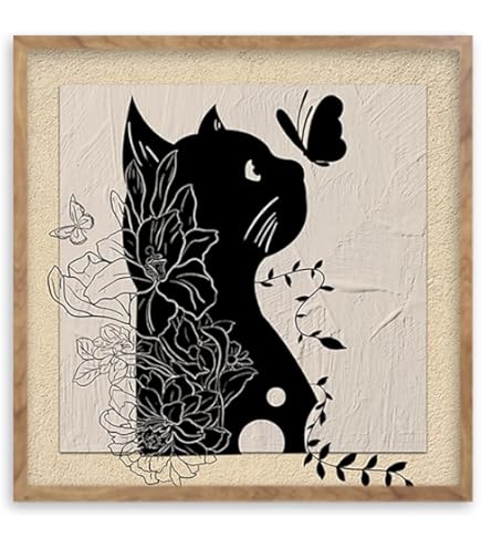 Amazon.co.jp: アートフレーム 猫 絵画 クリスタルピクチャー