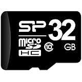 シリコンパワー microSDHCカード 32GB class10 UHS-1対応 アダプタ付 ブラック SP032GBSTH010V10-SP