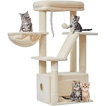 Amazon | Taoqimiao キャットタワー 高さ 98cm 猫タワー トップ展望台