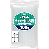 ジャパックス チャック付き ポリ袋 透明 縦34cm×横24cm×厚み0.04mm 収納袋 しっかり閉まる 強力チャック 100枚入 JG-4