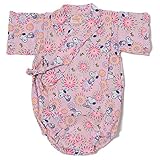 ◇◆ピーナッツ◆◇スヌーピー女の子サザンクロスフリル使い甚平ロンパース70cm:80cm:90cm (80cm, ピンク)