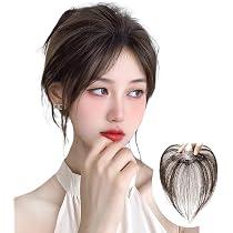 Amazon.co.jp: knnzk前髪ウィッグ 人毛 ヘアピース 黒い 総手植え 部分