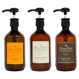 Orange Rose（オーランジュロゼ）シャンプー・コンディショナー・ボディソープ ボトル入り 450ml 3種各1本セット（ホテル アメニティ）