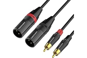 CableCreation Dual RCA to Dual XLR Cable 3.3ft, Bidirectional 2 XLR to 2 RCA HIFI Stereo Audio,Compatible for Speakers,Microphone, Amplifiers, HiFi Stereo Audio Systems，DVD Player, DJ Controller