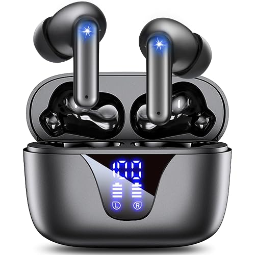 イヤホン bluetooth ワイヤレスイヤホン 【2026 声の新時代が登場】ワイヤレス Bluetooth 5.3 自動ペアリング 超軽量 コンパクト設計 Type-C急速充電 LEDバッテリー残量表示 タッチ操作 音漏れ低減 IPX7防水 マイ