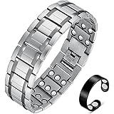 Vicmag 3X Ultra Strength Magnetic Bracelet for Men Arthritis Pain & Carpal Tunnel Relief Titanium Steel Bracelet 3500 Gauss M