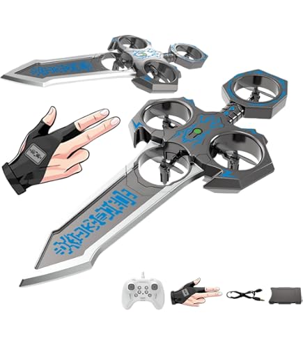 Amazon.co.jp: JoFistジェスチャー制御ドローン リモコンで飛ぶ剣 光る