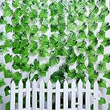 meiliy 8 ft人工植物グレープアイビー葉Greeneryチェーンつる葉シミュレーション花ホーム部屋ガーデンウェディングガーランド外装飾、12パック