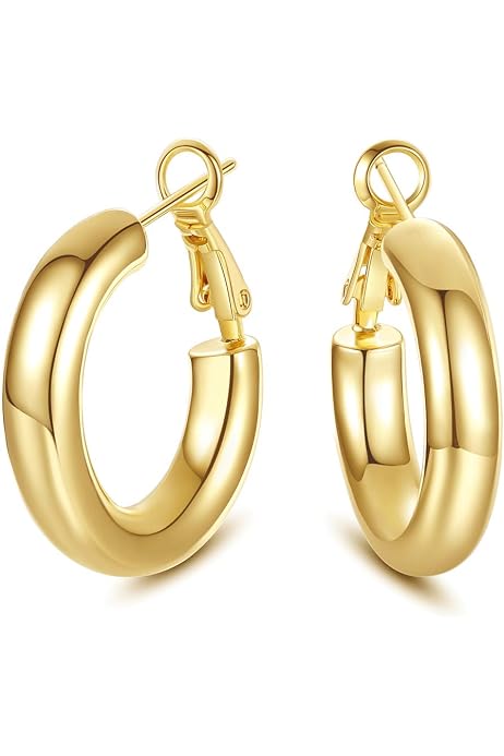 LILIE\u0026WHITE Chunky Gold Hoop Earrings 