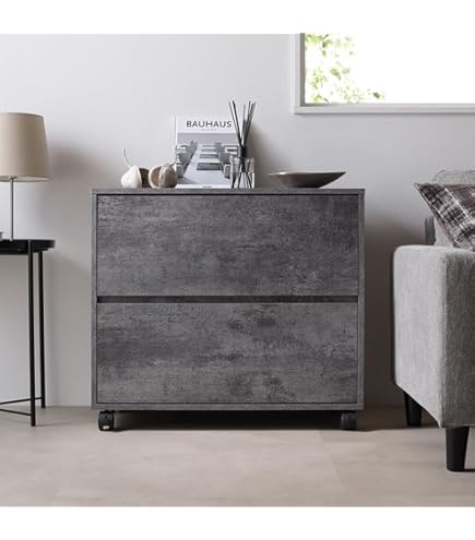 Amazon｜RASIK チェスト キャスター付き 引き出し 3段 棚 約幅75×奥行