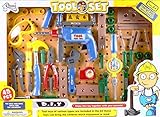 Junior Tool Set from Little Treasures - Complete with functioning toy drill hand-saw pliers screwdri