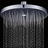 ZhenDe特大8インチfixed-mount Rainfallヘッド強力シャワーヘッドスイベル1 / 2コネクター付き光沢クロムパネルブラック