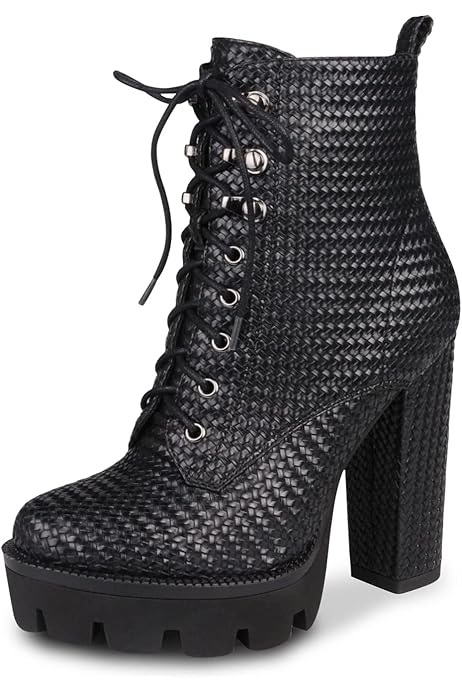 lace platform booties