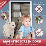 ボディガード磁気スクリーンドア – フルフレームベルクロ、ドアサイズFits up to 34 x 82-inch、28 sewn-in磁石、頑丈メッシュカーテン、簡単なインストール、ギャップなし、F