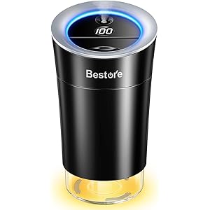【2020最新版 & USB充電式】 加湿器 Bestore 卓上 コードレス 車用加湿器 LEDディスプレイ付き 次亜…