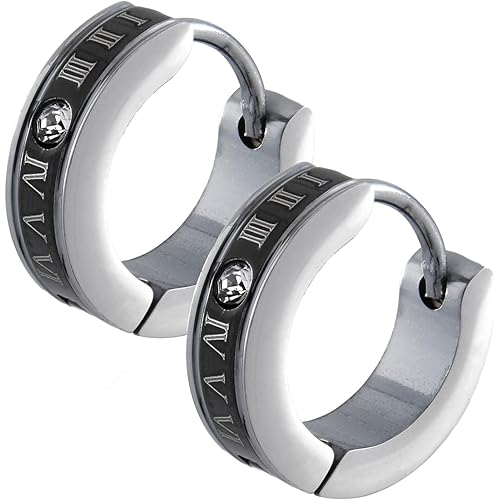 [SEIYA INTERNATIONAL] ピアス メンズ フープピアス リングピアス ローマ数字 ステンレス 18G