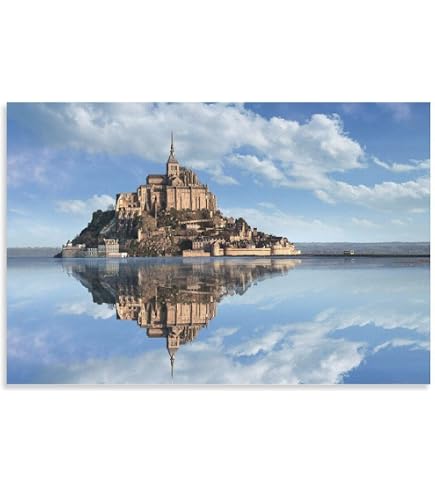Amazon.co.jp: 世界遺産 モンサンミシェル 修道院 ポスター Mont Saint