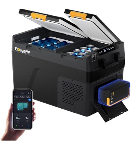 Amazon.co.jp: 【リン酸鉄バッテリー内蔵可能】BougeRV 車載冷蔵庫 40L