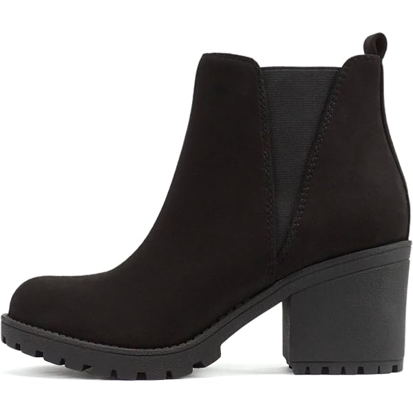 Rialto Women's Glitz Ankle Boot – Block Heel Bootie With Zipper, Padded Insole, Soft Rounded Toe