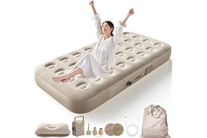 BQB エアーベッド 花見 キャンプ マット キャンプ用品 エアーマット 電動ポンプ内蔵 シングル 190×100×25cm 折り畳み式 自動膨張 ワンタッチで空気抜け Type-C充電式 取り外し可能 エアーマットレス 簡易ベッド 防水性・通気性・