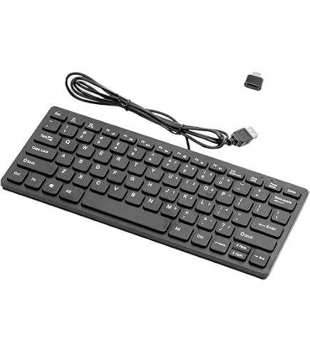 Amazon | 【USB Type-C対応】ミニキーボード 有線 78キー 薄型 静音 高