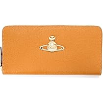 vivienne westwood 長財布　キャメル　型押し　オーブ　総柄　革 ヴィヴィアンウエストウッド オーブ総柄 二つ折り長財布
