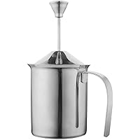 ミルク泡立て器 ステンレス鋼 ダブルメッシュ ミルクフォーマー DIYファンシー ホワイト コーヒークリーマー