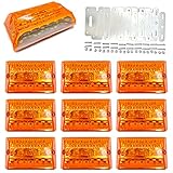 Meliore LED サイドマーカー 24V 高輝度 COB トラック トレーラー デコトラ ダウンライト 路肩灯 夜間 車幅 ドレスアップ アイテム カスタマイズ アンバー オレンジ 10個
