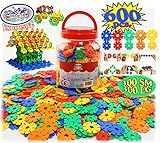 Matty 's Toy停止デラックス建物Flakes / Discs 600ピース、featuring 300 Small & 300大、Interlocking Buildingセット、クリエイテ