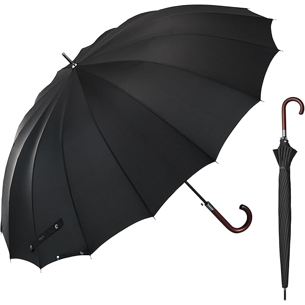 Amazon | 紳士ジャンプ傘 黒 65cm 紳士用 16本骨 | 長傘 通販