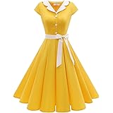 Amazon 50年代 クラシック ワンピース Aライン ワンピース レディース ワンピース ドレス ロカビリー ワンピース パーティー ワンピース チュニック 通販