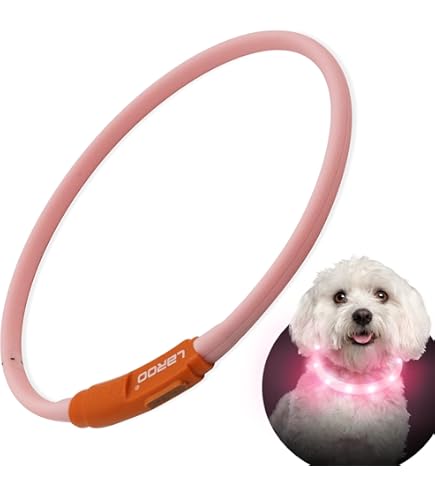Amazon | LaRoo-犬猫用LED光る首輪- USB充電式夜道の45cm安全発光首輪
