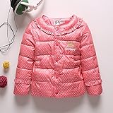 WaYa 女の子 ベビー 冬 暖かい 綿服 コート 可愛い ジャケット アウターウェア トップス 80cm‐110cm (90cm, ピンク)